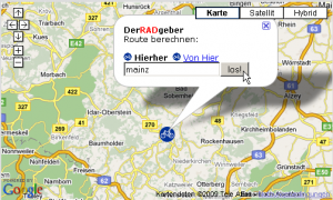 Info Window zur Anfahrtsberechnung mit der Google Maps API